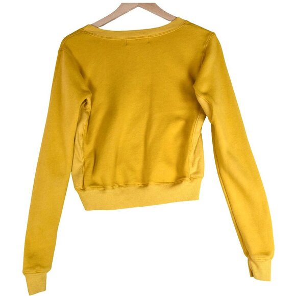 Wildfox Yellow Graphic Sweatshirt Size S Y2K Cropped Pullover Los Angeles - Picture 2 of 6